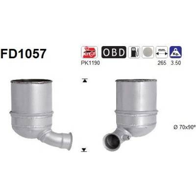 Filtr sazových částic, výfukový systém AS FD1057