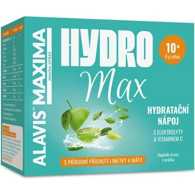Alavis Maxima HydroMax hydratační nápoj s elektrolyty a vitC (limetka a máta) 10 x 8 g