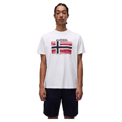 Тениска Napapijri Lari short sleeve T-shirt - White (White Heron)