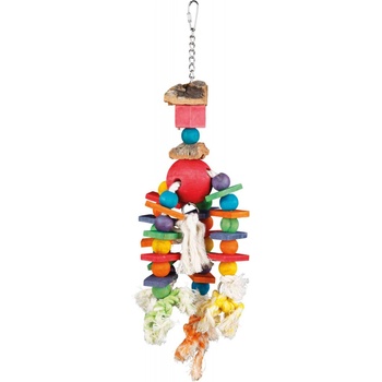 TRIXIE Colourful Wooden Toy for the Bird Cage - Дървена играчка за големи папагали, 35 см