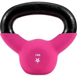 Yes4All DLKP Neoprene Coated Kettlebell, Strength Training Kettlebells - 2KG Pink