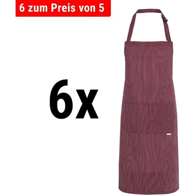 G.Gastro 6 ks Karlowsky Zástěra s laclem Carlo Vínová D9785843