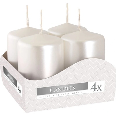 Bispol Metalik adventní svíčka 4 x 6 cm bílá 4 ks – Hledejceny.cz