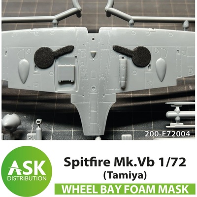 TamiyaSpitfire Mk.Vb wheel bay FOAM flexibel mask for 1:72