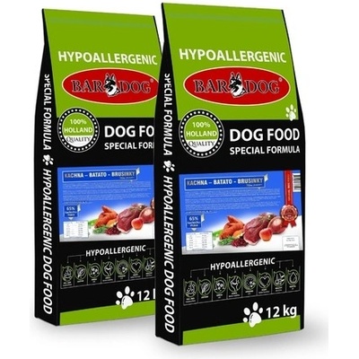 Bardog lisované Kachna Bataty Brusinky 2 x 12 kg
