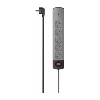Hama ANTI-SURGE STRIP 5GN SCHUKO, BLACK-GREY 1.5M, 3680W, 18.000A