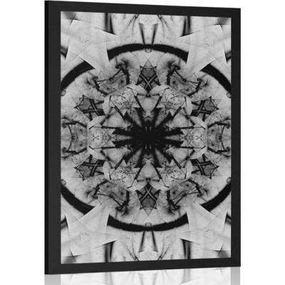 Plakát abstrakce Mandaly v černobílém provedení - 40x60 black