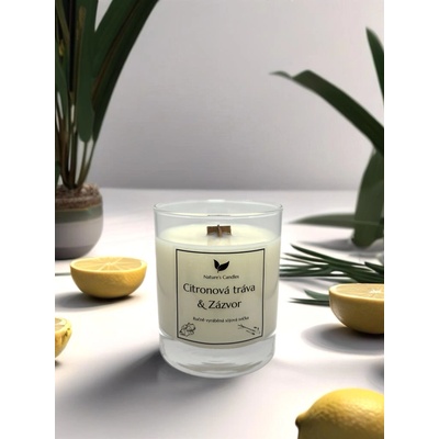 NATURES CANDLES Citrónová tráva a zázvor 180 g