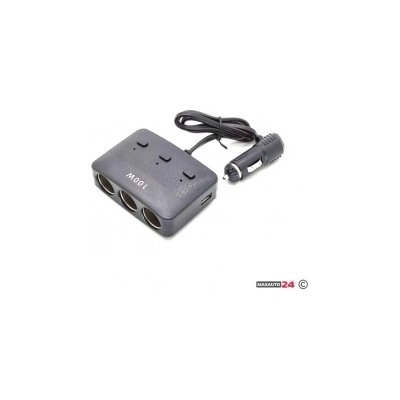 Paolo Разклонител за запалка 3-ка + 2 usb 1636