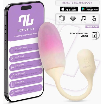 InToYou App Series NexEgg Vibrating Egg Double Silicone Layer App Beige-Pink