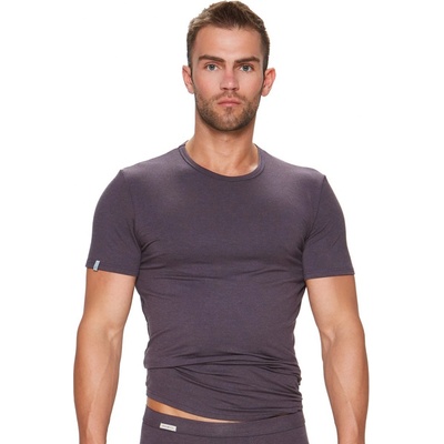 Pánské jednobarevné tričko krátkým rukávem 113 Fabio odrá melír