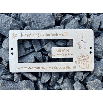 Dřevěná kazeta na peníze - MILIÓN - SVÍČKA