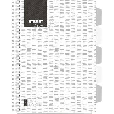 Тетрадка Street Pad, А5, спирала, PP, 100 листа, широки редове, white (30657-А-WHITE)