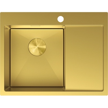 Mexen Exar стоманена мивка с 1 камера и отцедник, лява 620 x 480 мм, златиста (6431621005L-55)