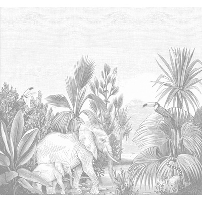 Esta Home 159061 Vliesová obrazová tapeta Džungle sloni rozměry 300 x 279 cm