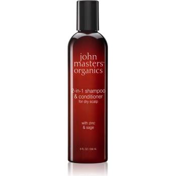 John Masters Organics Scalp 2 in 1 Shampoo with Zinc & Sage шампоан и балсам 2 в1 236ml