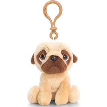 Keel Toys Плюшена играчка Keel Toys - Мъничък мопс с клипс за раничка, 10 cm (SD0862)