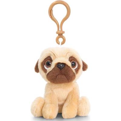 Keel Toys Плюшена играчка Keel Toys - Мъничък мопс с клипс за раничка, 10 cm (SD0862)