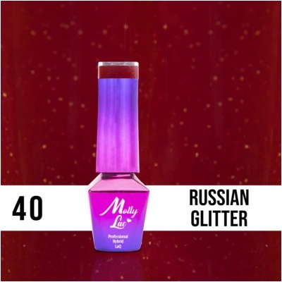 Allepaznokcie MollyLac gél lak 40 Rusian Glitter 5 ml