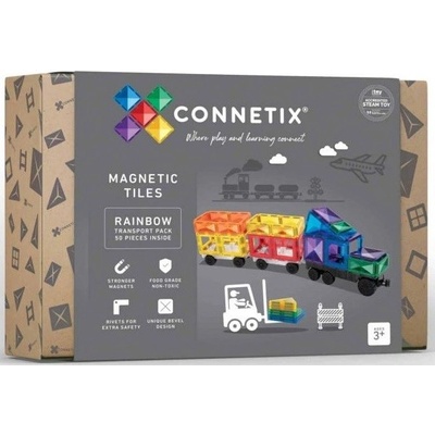 Connetix Tiles 50 ks Transport Pack Rainbow – Zboží Mobilmania