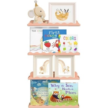 Sada 4 plastových dětských knihoven Lifewit, závěsná police 38 cm k montáži na zeď