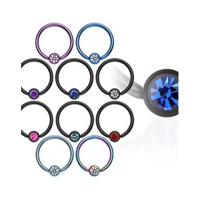 Šperky4U piercing kruh s kamínem K01031-LB-C