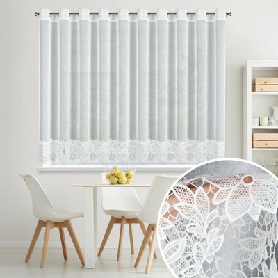 EUROFIRANY ZÁCLONA NA KRÚŽKOCH ARTEMIDA 350X145 CM BIELA