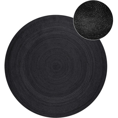 Hanse Home Черен двустранен ръчно изработен ютен кръгъл килим ø 140 cm Braided - Hanse Home (106322-140)