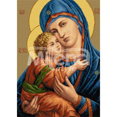 Milena Style Руска икона на Св. Богородица - гоблен със схема конци Ariadna 1: 1