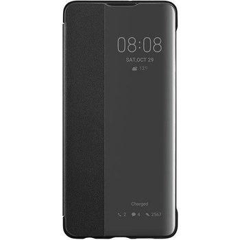 Huawei Smart View Flip Cover - оригинален кожен калъф за Huawei P30 (черен)