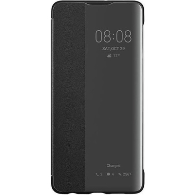 Huawei Smart View Flip Cover - оригинален кожен калъф за Huawei P30 (черен)