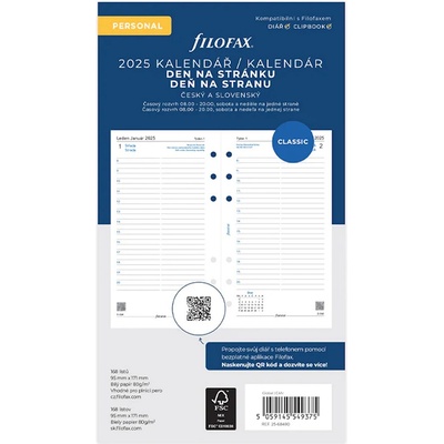 Filofax kalendář 2025 ČJ+SJ den/1 stránka – Zboží Mobilmania