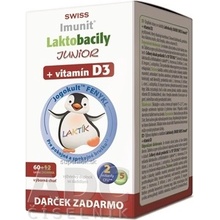 Laktobacily JUNIOR SWISS Imunit + vitamín D3 tbl 60+12 zadarmo 72 ks