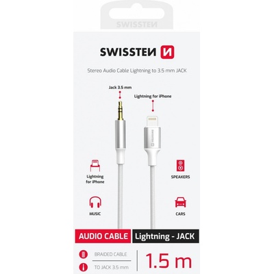Swissten adaptér Light/JACK 1,5 M BÍLÝ – Zboží Živě