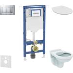 Geberit Duofix - Комплект за монтаж пред стена, тоалетна Alpha със седалка, бутон Sigma01, матов хром SANI11CD2100 (SANI11CD2100)