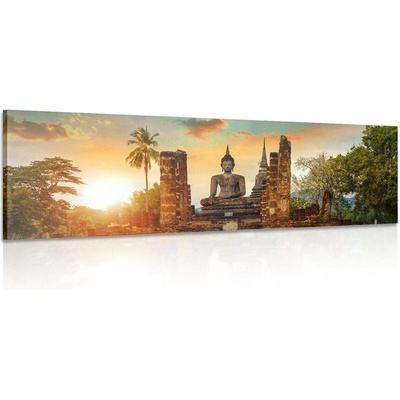 Obraz socha Budhu v parku Sukhothai - 120x40