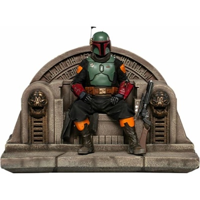 Iron Studios Star Wars The Mandalorian Deluxe Art Scale socha 1/10 Boba Fett on Throne 18 cm