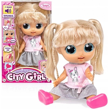 Bayer Design se zvuky City Girl 31 cm růžová/šedá