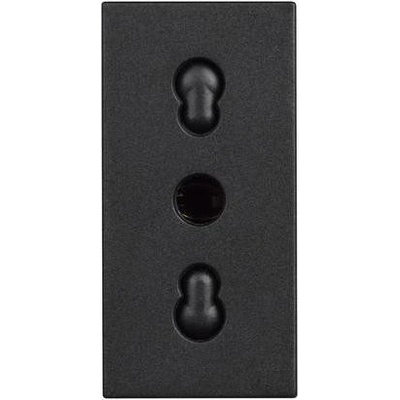 BTicino Контакт ИТАЛИАНСКИ стандарт 2P+E 1 мод. 16A детска защита цвят Черен Classia Pro - RG4180P (RG4180P)