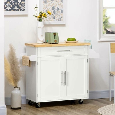 Homcom kuchyňský servírovací vozík 109x40x89 cm bílý
