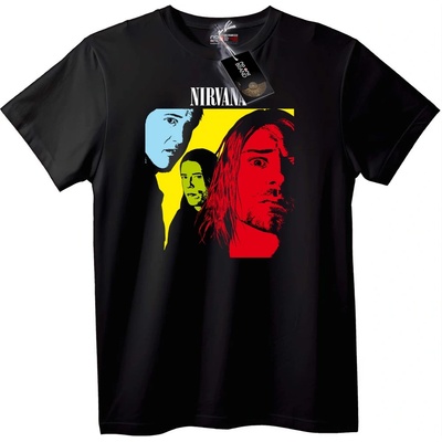 NOONEBRAND Тениска Nirvana Поп Арт - 4XL, Black
