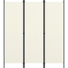 vidaXL s 3 panelmi krémovo biely 150x180 cm