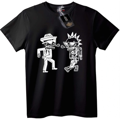 NOONEBRAND Тениска с черепи от Rick and Morty - XS, Black
