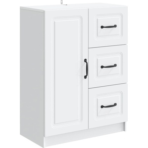 vidaXL Служебен шкаф Бяло 66 x 34, 5 x 87 см Инженерна дървесина (895775)