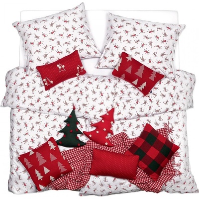 SCANquilt Obliečky jersey vianočné sobíky 140x200 70x90