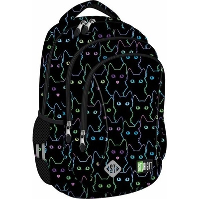 Menší školní/volnočasový batoh St.RIGHT -Cat Outline, 20 l, 3 komory, BP26, ergonomický