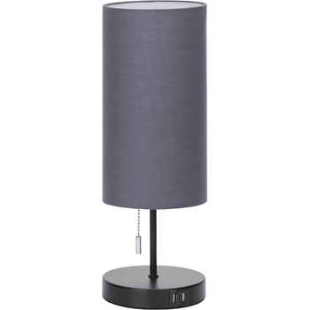 Aigostar - Настолна лампа с USB порт 1xE27/40W/230V черен (AI1553)