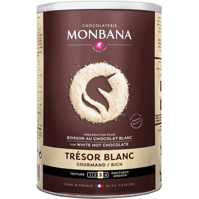 Monbana TRESOR Čokoláda hustá bílá v plechovce 500 g