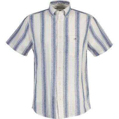 Gant Риза с къс ръкав Gant Men's Patterned Short Sleeve Shirt - Vintge Blue 442