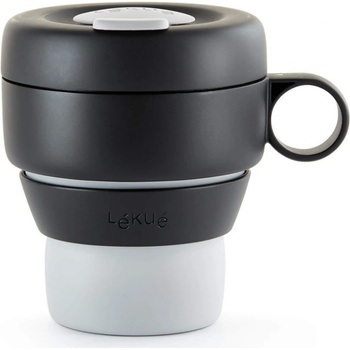 Lekue Сгъваема чаша Lekue On The Go 1010232, 350 мл, -20/+100°C, Херметично затваряне и непропускливост, Сив (1010232)